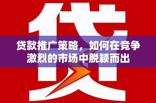 林芝贷款推广策略，如何在竞争激烈的市场中脱颖而出