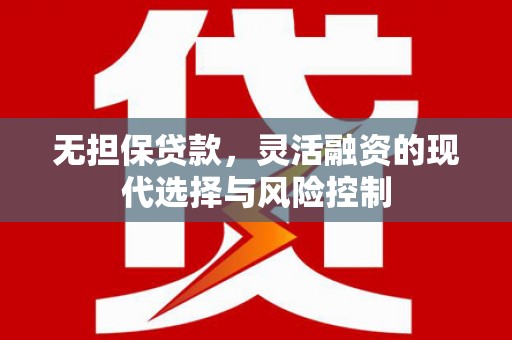 林芝无担保贷款，灵活融资的现代选择与风险控制