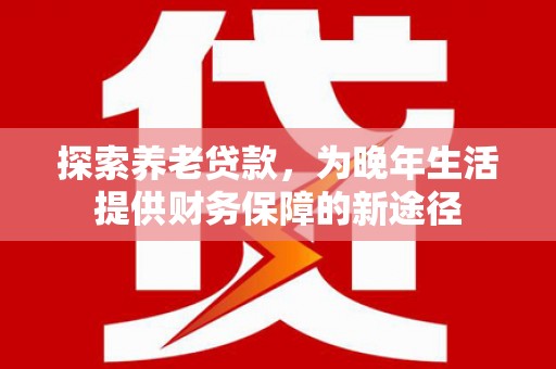 林芝探索养老贷款，为晚年生活提供财务保障的新途径