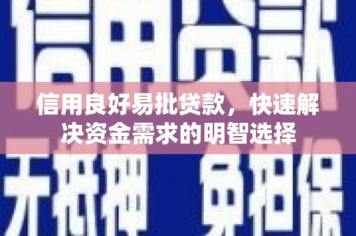 林芝信用良好易批贷款，快速解决资金需求的明智选择
