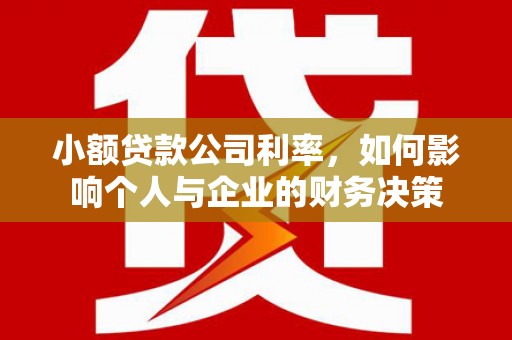 林芝小额贷款公司利率，如何影响个人与企业的财务决策