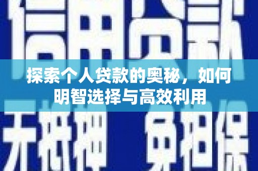 林芝探索个人贷款的奥秘，如何明智选择与高效利用