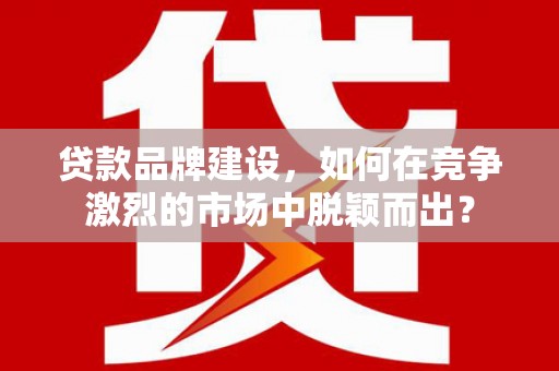 林芝贷款品牌建设，如何在竞争激烈的市场中脱颖而出？