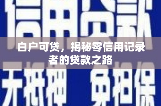 林芝白户可贷，揭秘零信用记录者的贷款之路