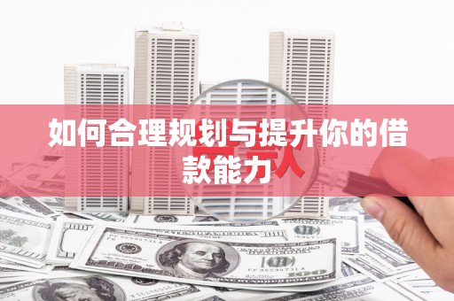 林芝如何合理规划与提升你的借款能力